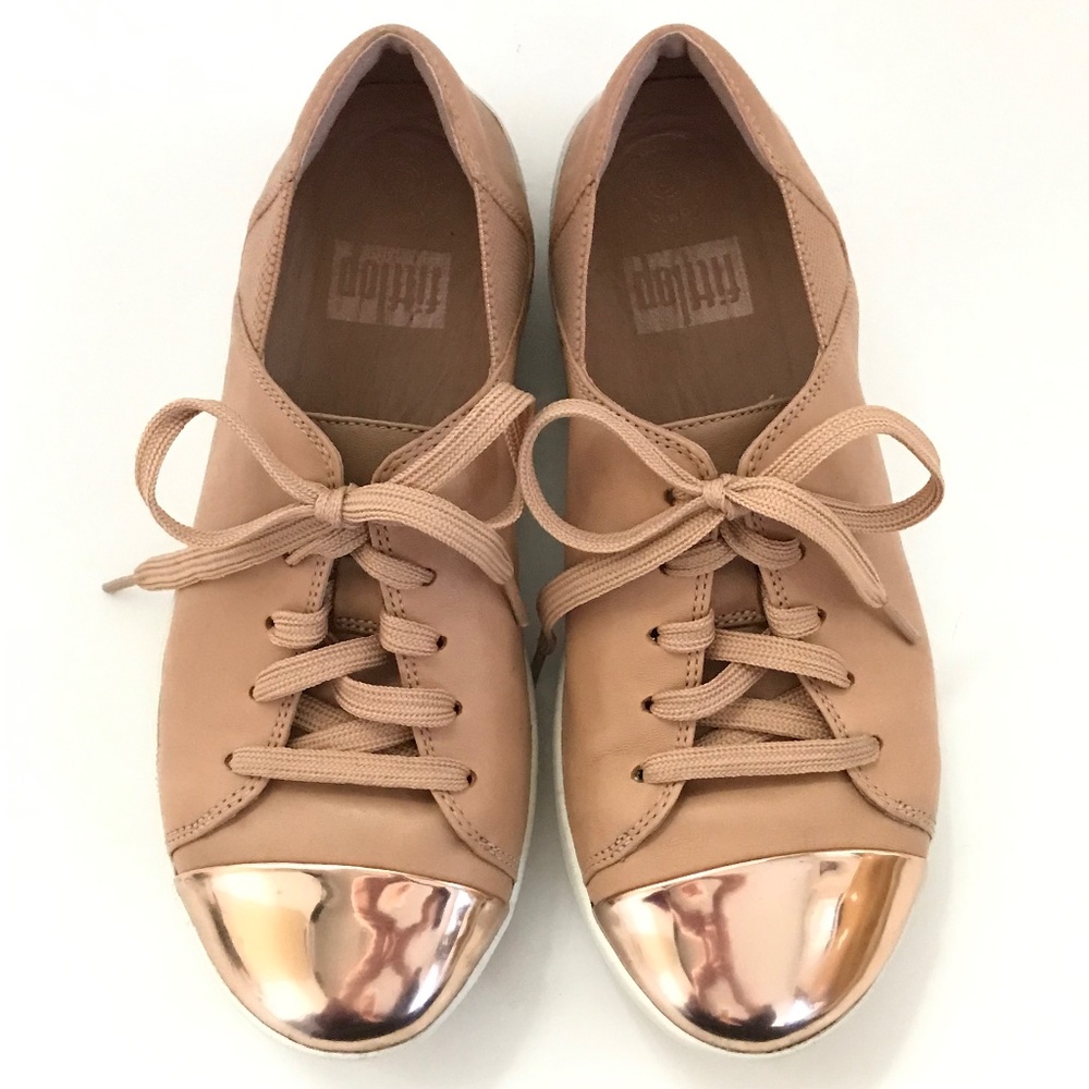 FITFLOP Leather Sneakers Comfort Shoes Tan Women's Size 7